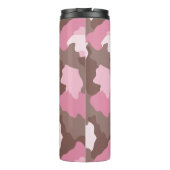 Roze Camouflage Monogram Naam Roze Camouflage Thermosbeker (Achterkant)
