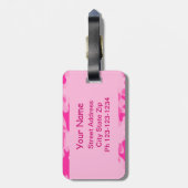 Roze Camouflage Naam op maat Bagagelabel (Achterkant verticaal)