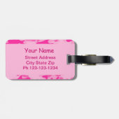 Roze Camouflage Naam op maat Bagagelabel (Achterkant horizontaal)