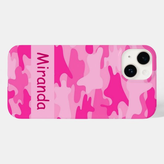 Roze Camouflage Naam op maat Case-Mate iPhone Case (Achterkant (horizontaal))