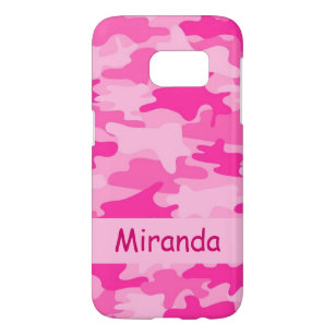 Roze Camouflage Naam op maat Samsung Galaxy S7 Hoesje
