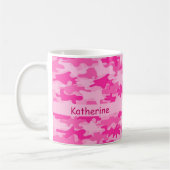 Roze Camouflage Naam op maat Koffiemok (Links)