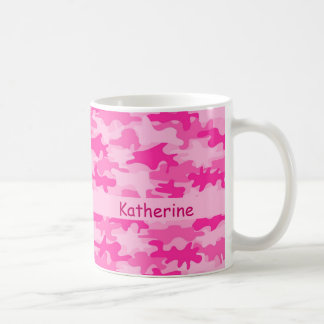Roze Camouflage Naam op maat Koffiemok