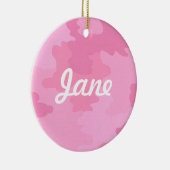 Roze Camouflage Naam Ornament (Rechts)