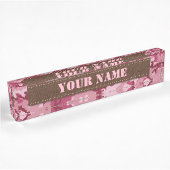 Roze camouflage naambordje