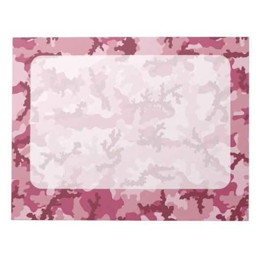 Roze camouflage notitieblok (Voorkant)
