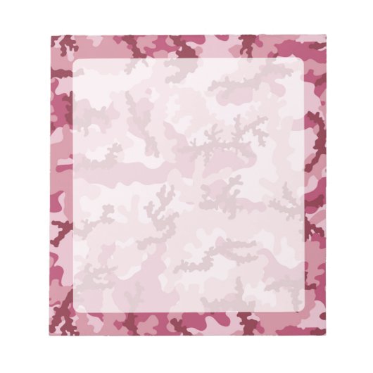 Roze camouflage notitieblok (Voorkant)