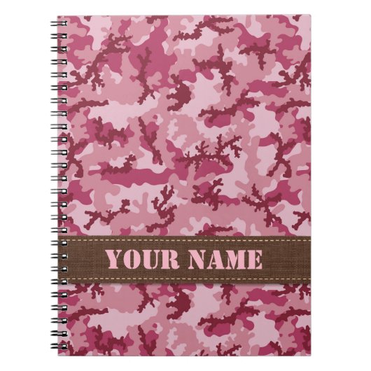 Roze camouflage notitieboek (Voorkant)