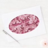 Roze camouflage ovale sticker (Envelop)