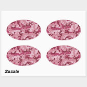 Roze camouflage ovale sticker (Vel)