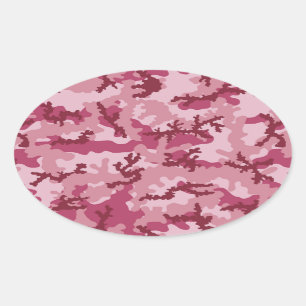 Roze camouflage ovale sticker