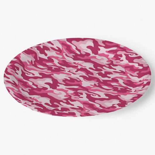Roze Camouflage Papieren Bordje (Gekanteld)