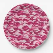 Roze Camouflage Papieren Bordje (Voorkant)