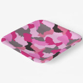 Roze Camouflage Papieren Bordje (Gebogen)