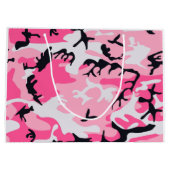 Roze Camouflage Patroon Groot Cadeauzakje (Achterkant)
