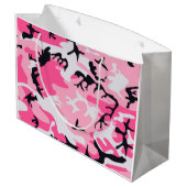 Roze Camouflage Patroon Groot Cadeauzakje (Achterkant Gekanteld)