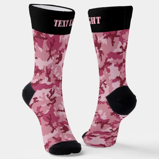 Roze Camouflage Patroonvergrendelingen Sokken (Gebogen)