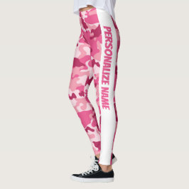 Roze camouflage PERSONALISEREN Leggings