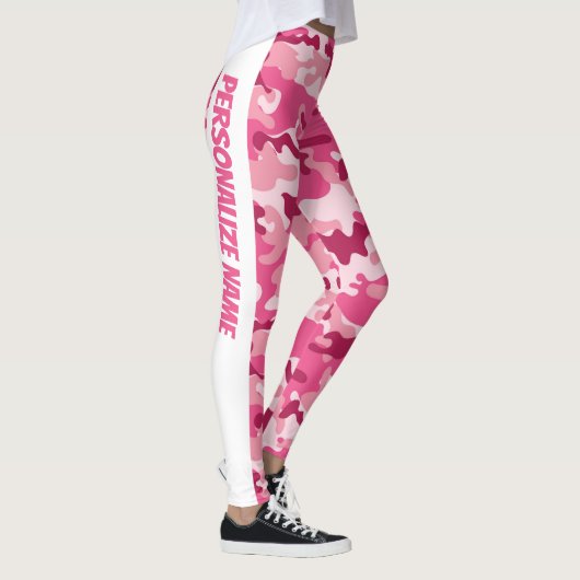 Roze camouflage PERSONALISEREN Leggings (Rechts)