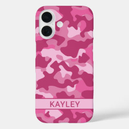 Roze Camouflage Persoonlijk iPhone 16 Hoesje
