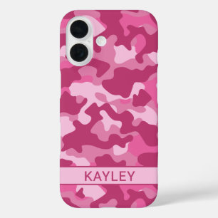 Roze Camouflage Persoonlijk iPhone 16 Hoesje