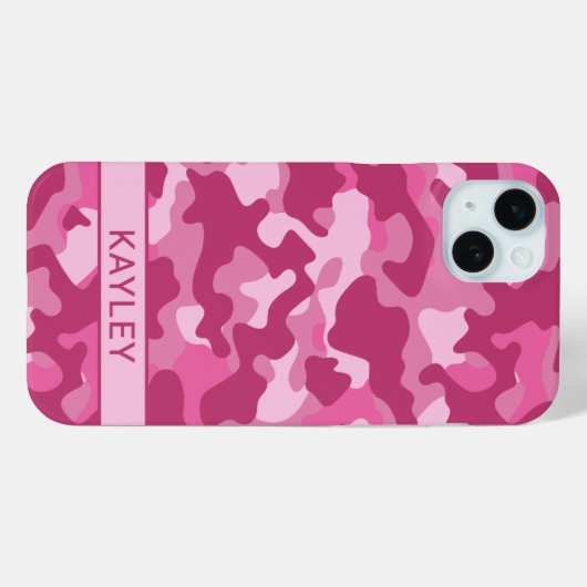 Roze Camouflage Persoonlijk Case-Mate iPhone Case (Achterkant (horizontaal))