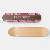 Roze camouflage persoonlijk skateboard (Horizontaal)