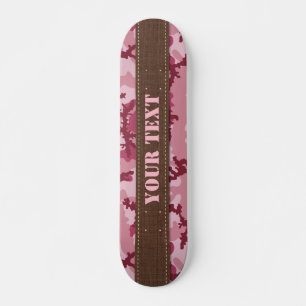 Roze camouflage persoonlijk skateboard