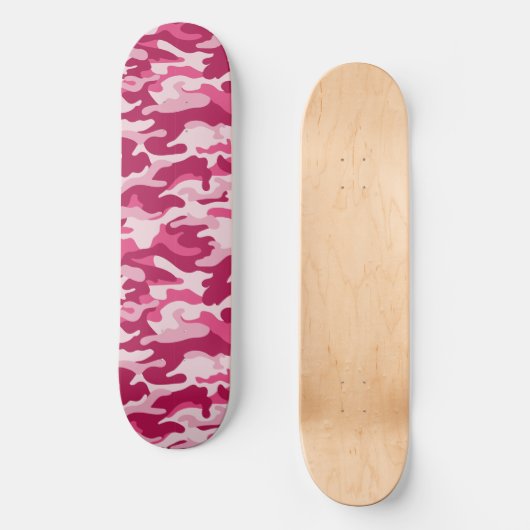 Roze Camouflage Persoonlijk Skateboard (Voorkant)