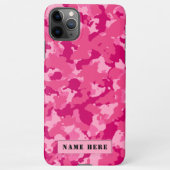 Roze camouflage, persoonlijke naamlabel iPhone hoesje (Achterkant)