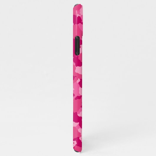 Roze camouflage, persoonlijke naamlabel iPhone hoesje (Rechterkant)