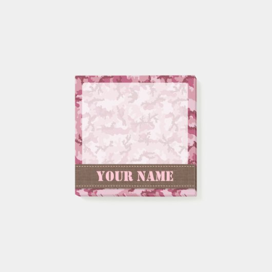 Roze camouflage post-it® notes (Voorkant)
