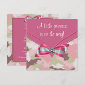 Roze Camouflage Prinses Baby Shower Kaart (Voorkant / Achterkant)