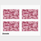Roze camouflage rechthoekige sticker (Vel)