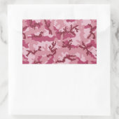 Roze camouflage rechthoekige sticker (Tas)