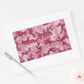 Roze camouflage rechthoekige sticker (Envelop)