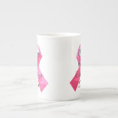 Roze Camouflage Ribbon Faith Bone China Mok (Voorkant)