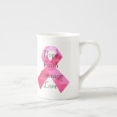 Roze Camouflage Ribbon Faith Bone China Mok (Rechts)
