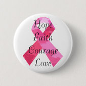 Roze Camouflage Ribbon Faith Button (Voorkant)