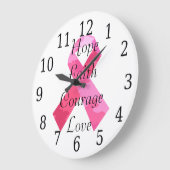 Roze Camouflage Ribbon Faith Clock Grote Klok (Hoek)