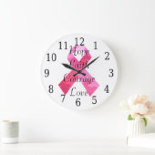 Roze Camouflage Ribbon Faith Clock Grote Klok (Huis)