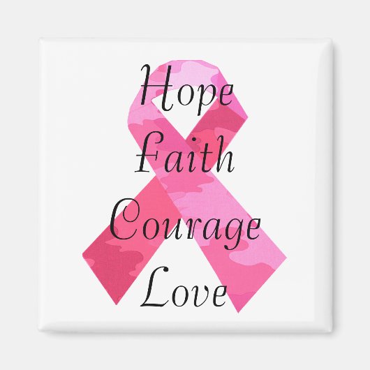 Roze Camouflage Ribbon Faith Magnet (Voorkant)