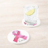 Roze Camouflage Ribbon Faith Onderzetter (Zijkant)