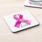 Roze Camouflage Ribbon Faith Onderzetters (Linkerzijde)