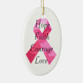 Roze Camouflage Ribbon Faith Oval Ornament (Rechts)