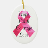 Roze Camouflage Ribbon Faith Oval Ornament (Achterkant)