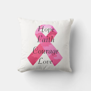 Roze Camouflage Ribbon Faith Sierkussen