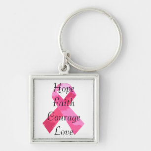 Roze Camouflage Ribbon Faith Sleutelhanger