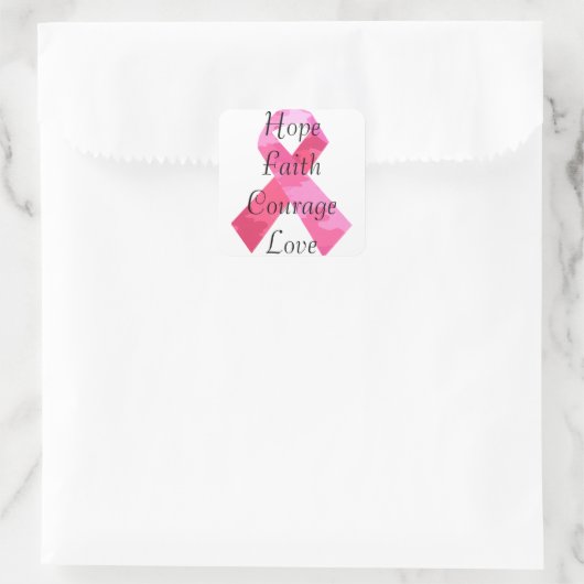 Roze Camouflage Ribbon Faith Stickers (Tas)