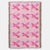 Roze Camouflage Ribbon Throw Blanket Deken (Voorkant Verticaal)